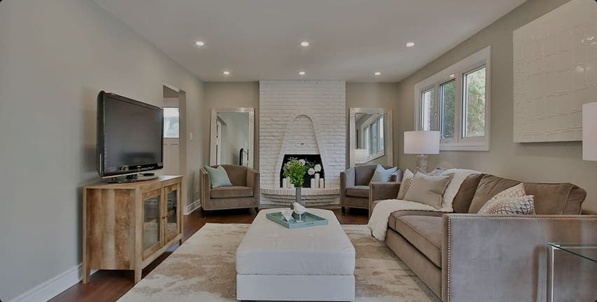 Finished living room interior